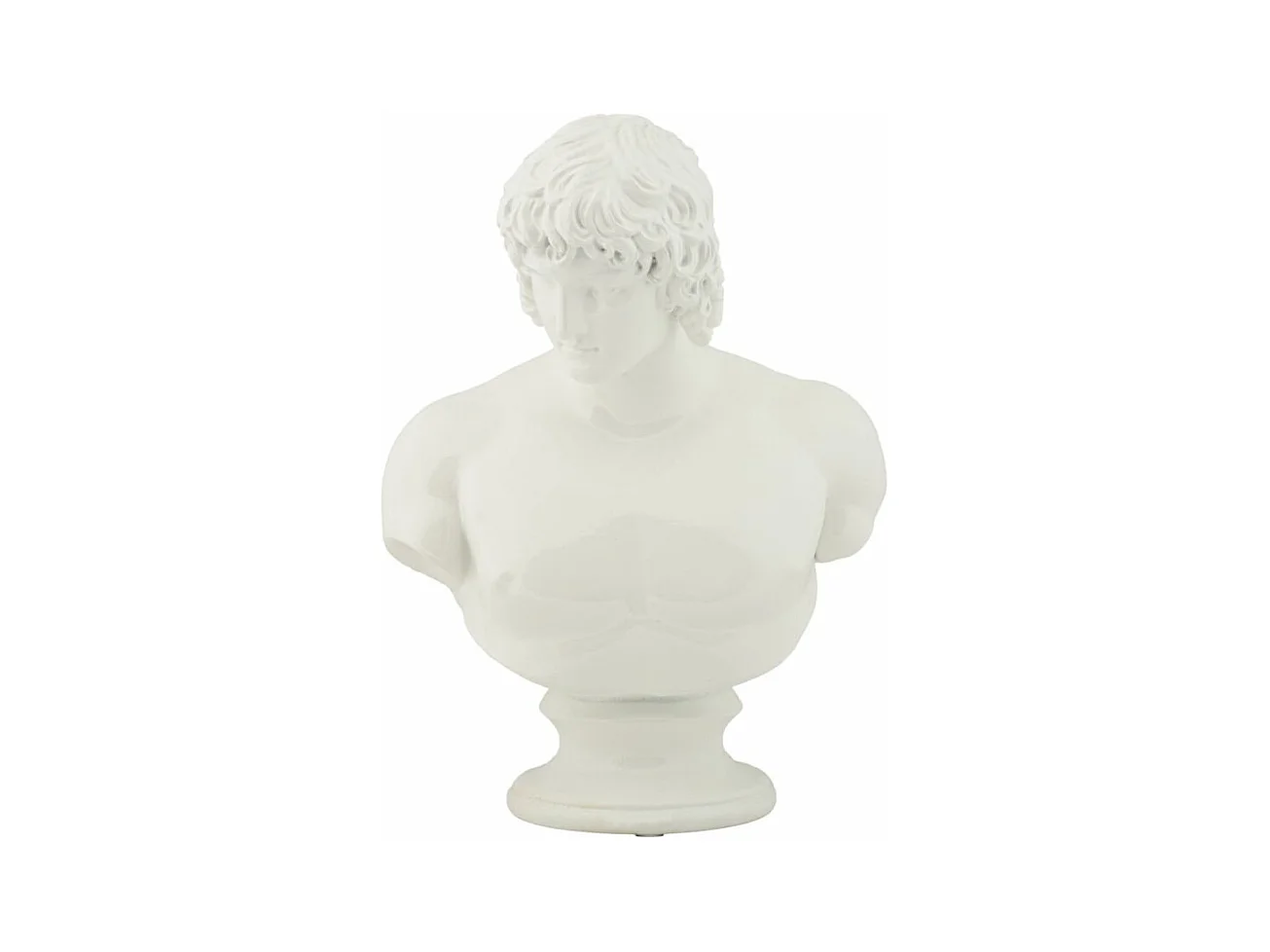 Sculpture élégante de buste blanc représentant un centurion, 18,2x12,8x25 cm - Décoration inspirée de l'art Renaissance