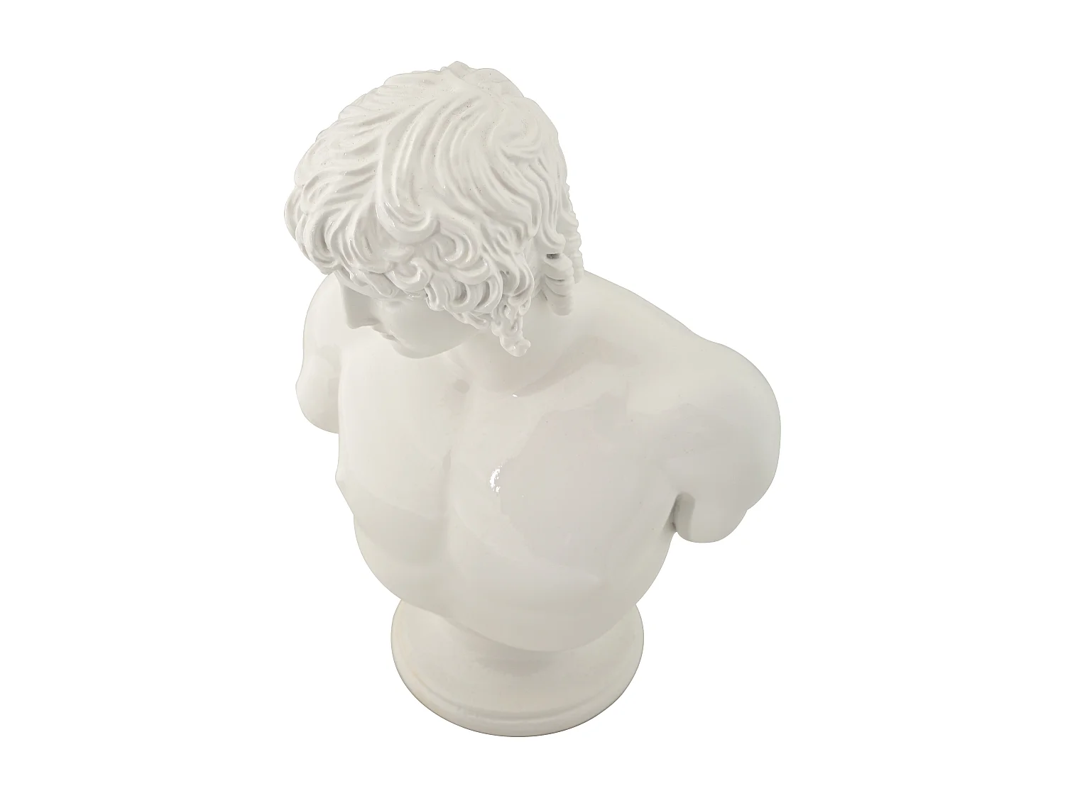 Scultura a forma di busto di uomo in resina bianca cm 18,2x12,8x25
