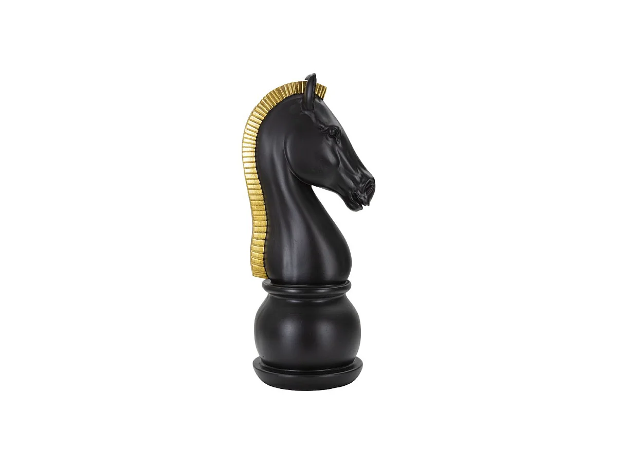 Pièce d'Échec Déco en Résine "Cavalier" 50cm Noir