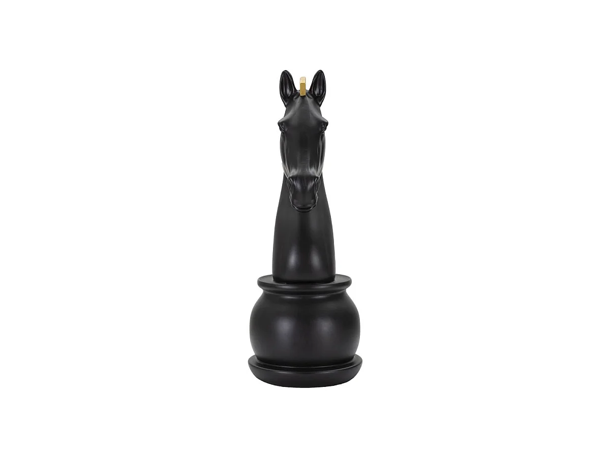 Pièce d'Échec Déco en Résine "Cavalier" 50cm Noir