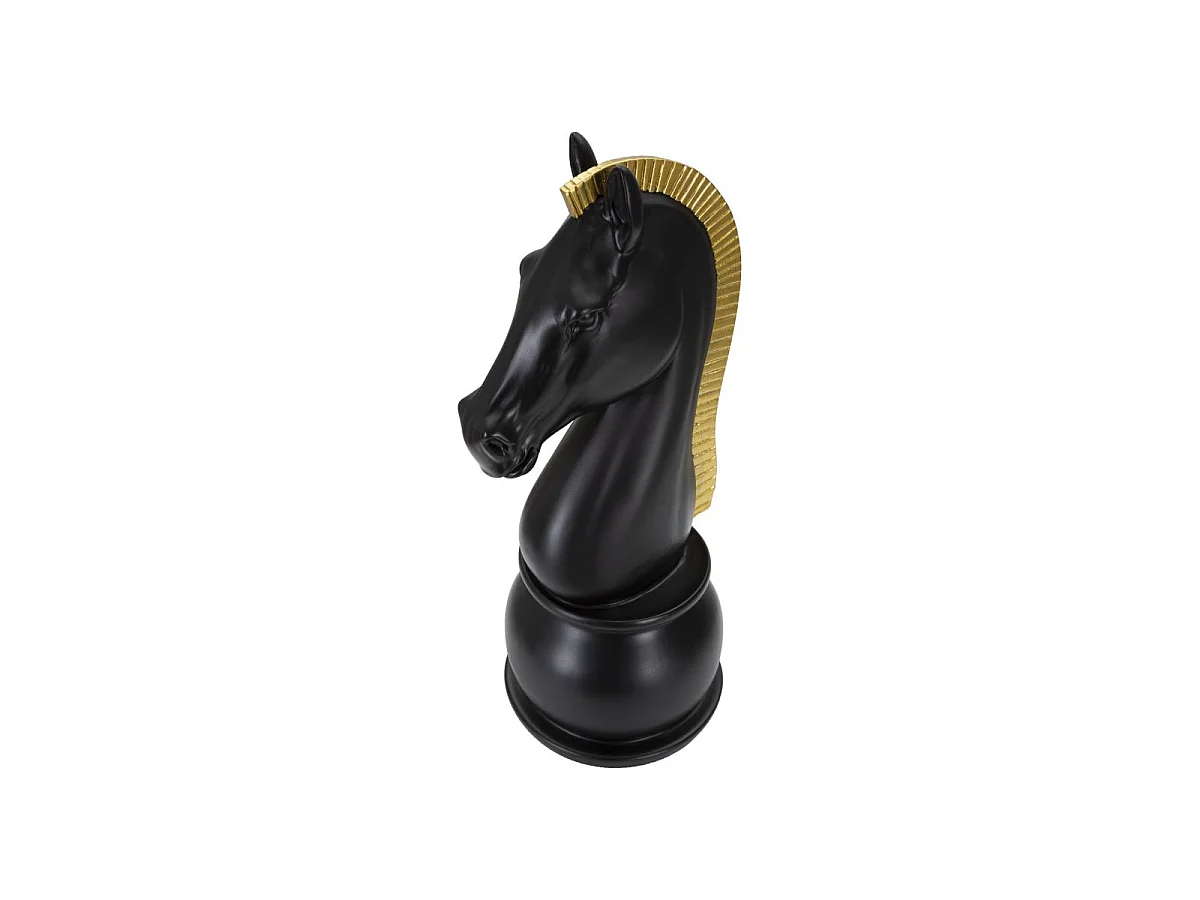 Pièce d'Échec Déco en Résine "Cavalier" 50cm Noir
