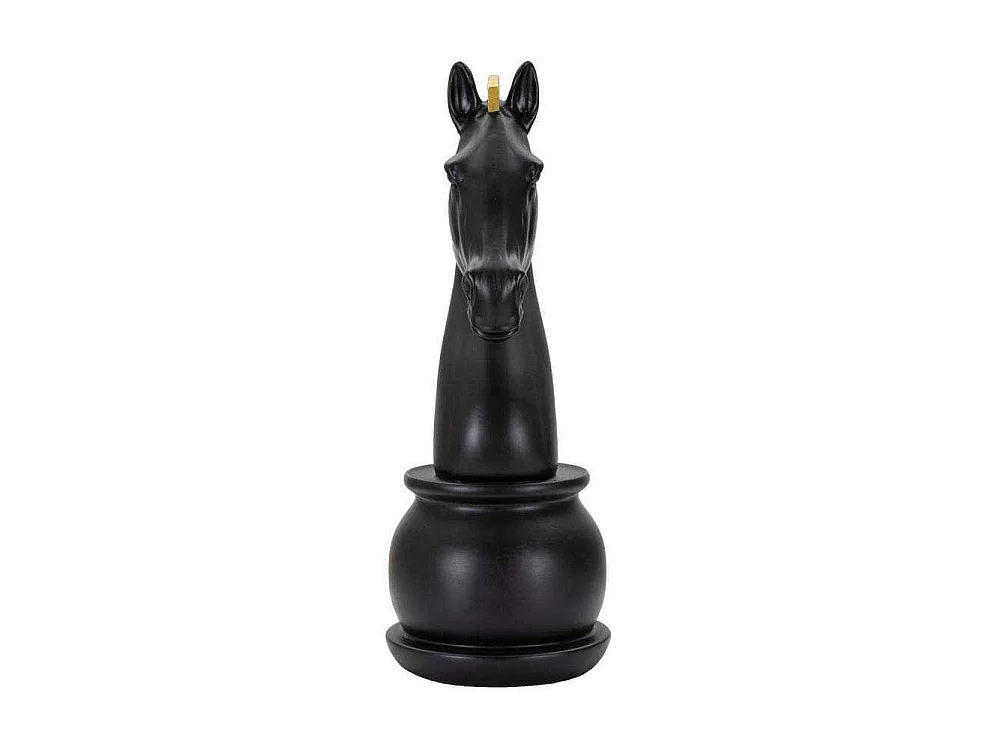 Pièce d'Échec Déco en Résine "Cavalier" 50cm Noir