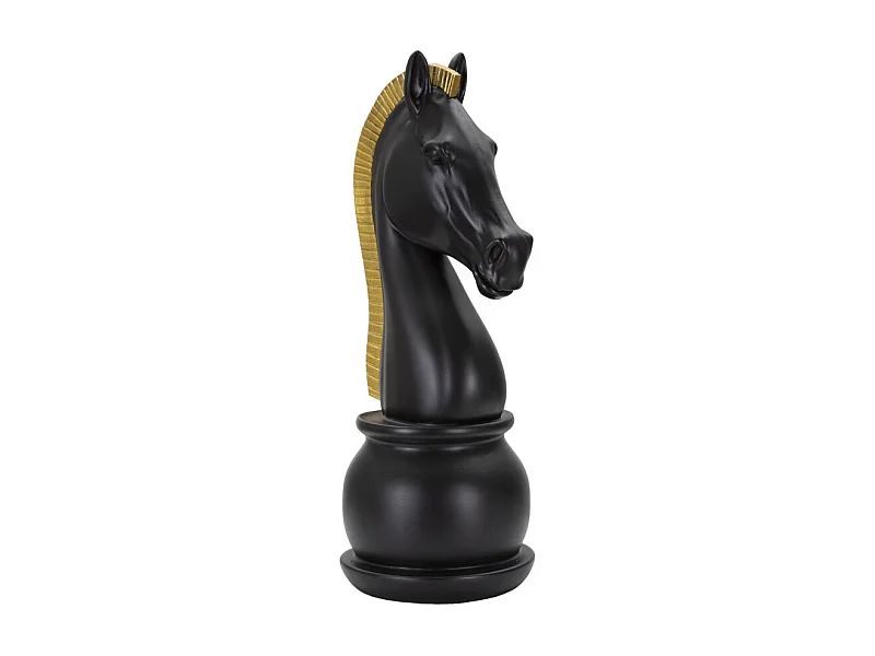 Pièce d'Échec Déco en Résine "Cavalier" 50cm Noir