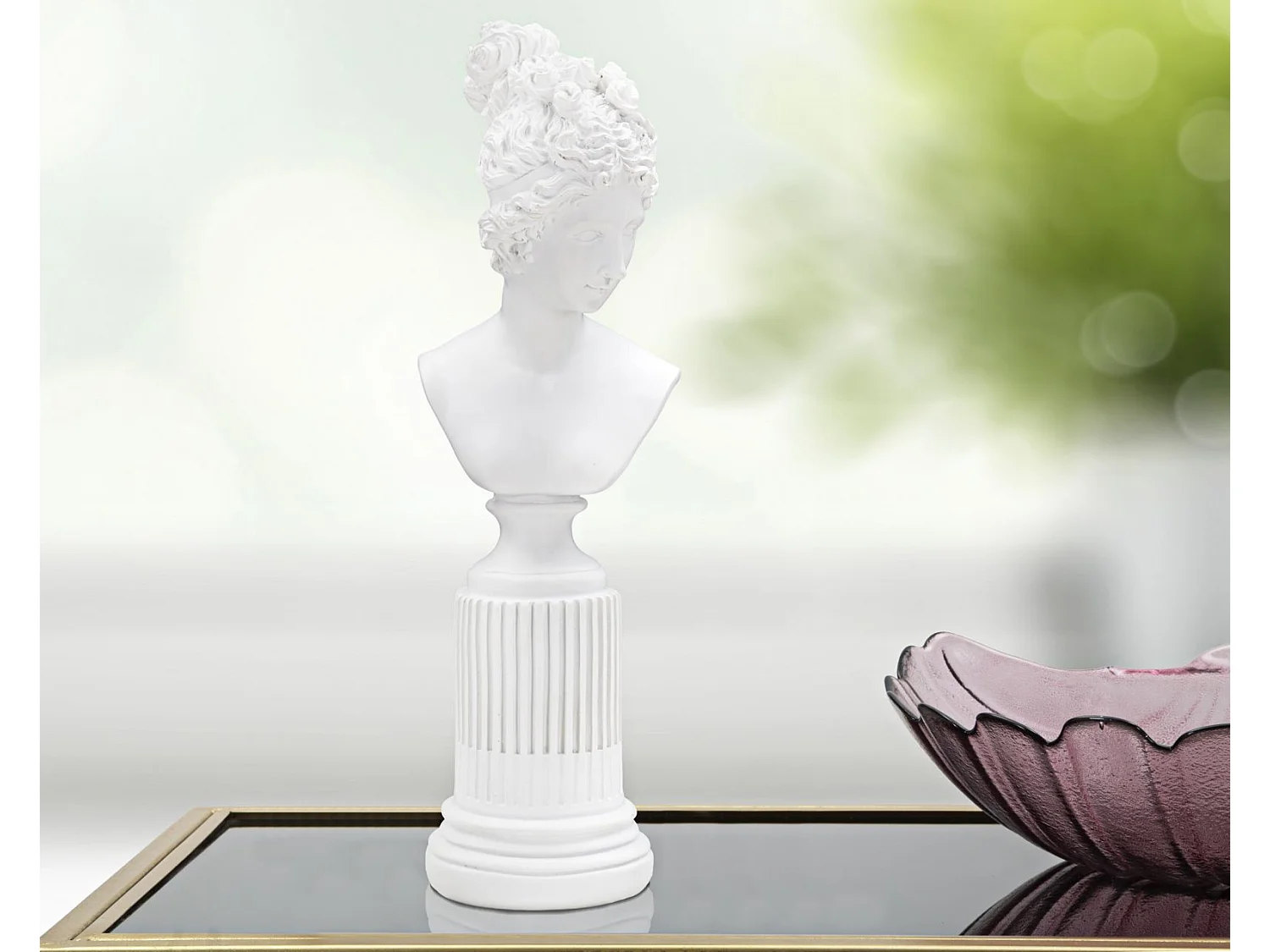 Statuette Buste Femme Déco "Terrence" 35cm Blanc