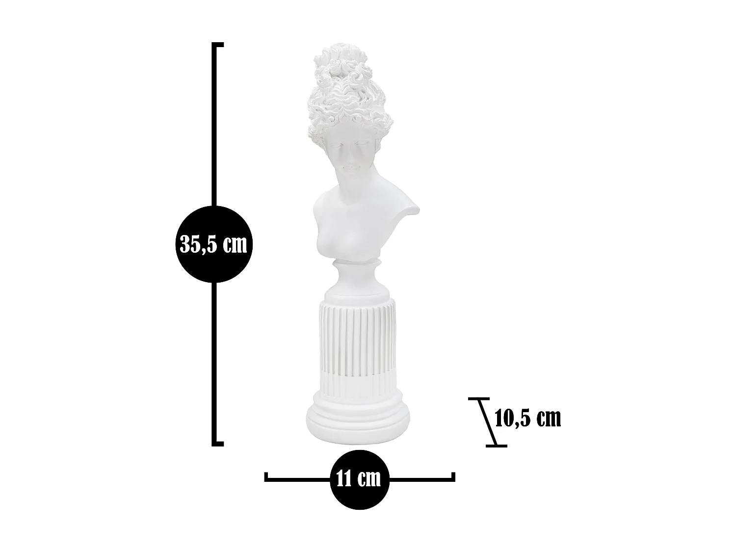 Statuette Buste Femme Déco "Terrence" 35cm Blanc