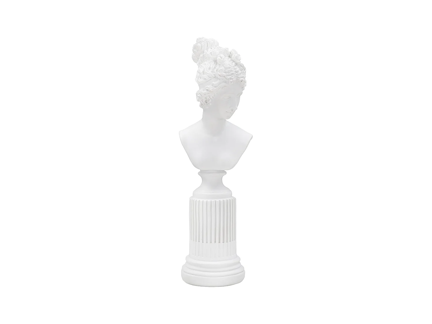 Sculpture en résine blanche, buste de femme sur colonne, design artistique classique, 11x10,5x35,5 cm