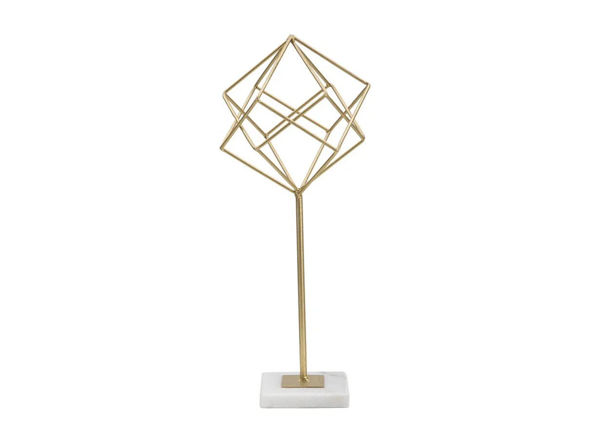 Objet Déco en Métal "Cube" 41cm Or