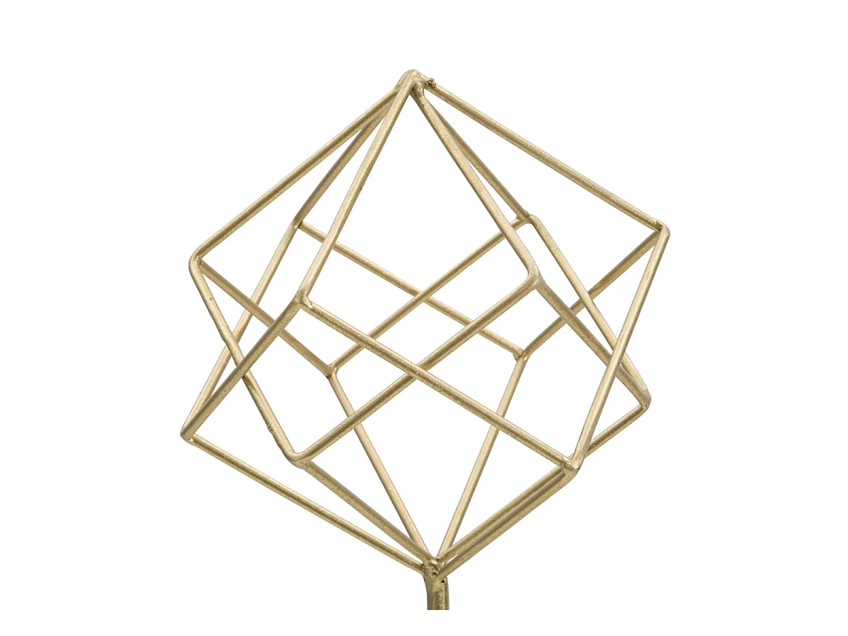 Objet Déco en Métal "Cube" 41cm Or