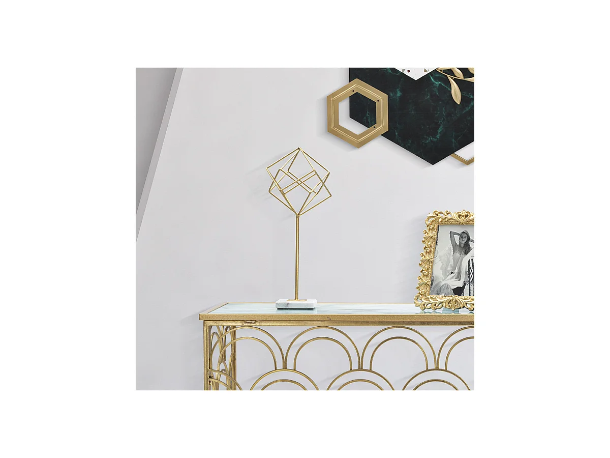 Objet Déco en Métal "Cube" 41cm Or