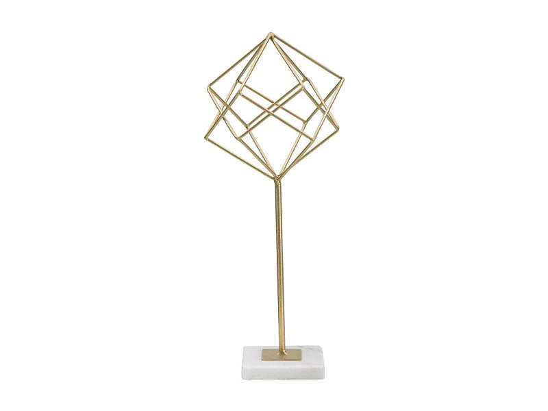 Objet Déco en Métal "Cube" 41cm Or
