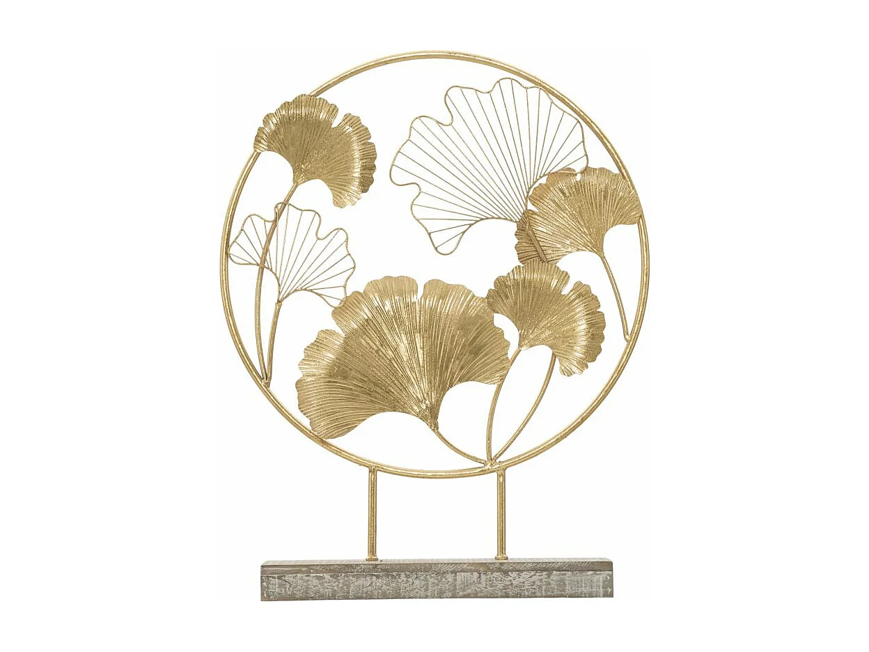 Scultura in metallo dorata con base cm 50x12,5x64
