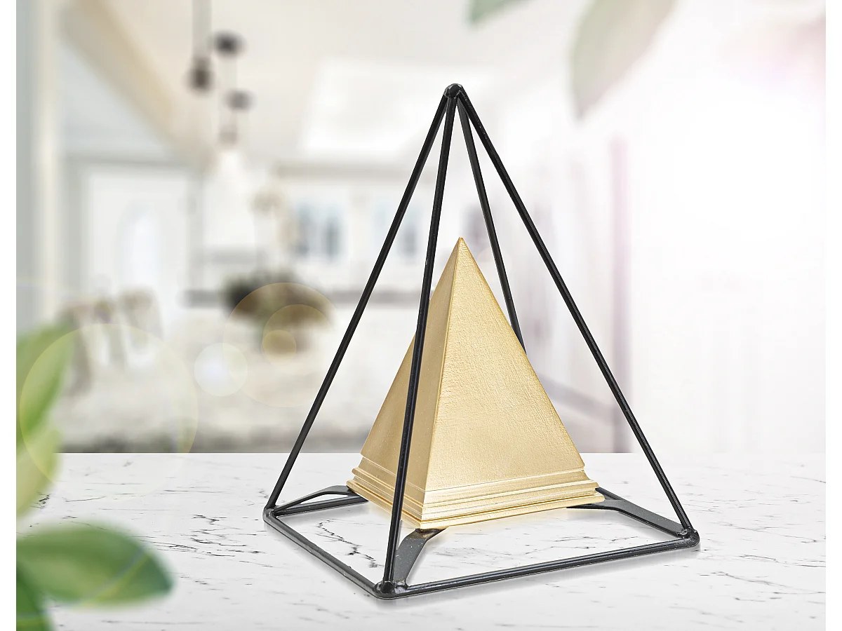 Pyramide Déco Design "Ellios" 19cm Or
