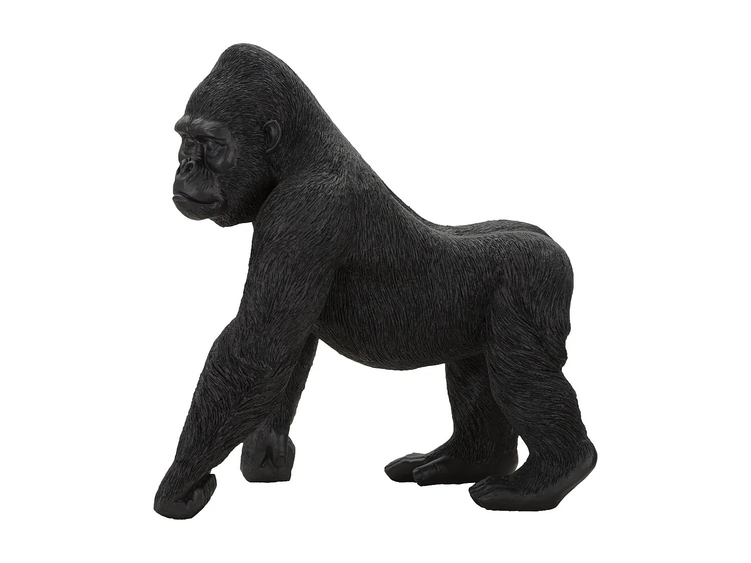 Statuette Déco en Résine "Gorille Debout" 37cm Noir