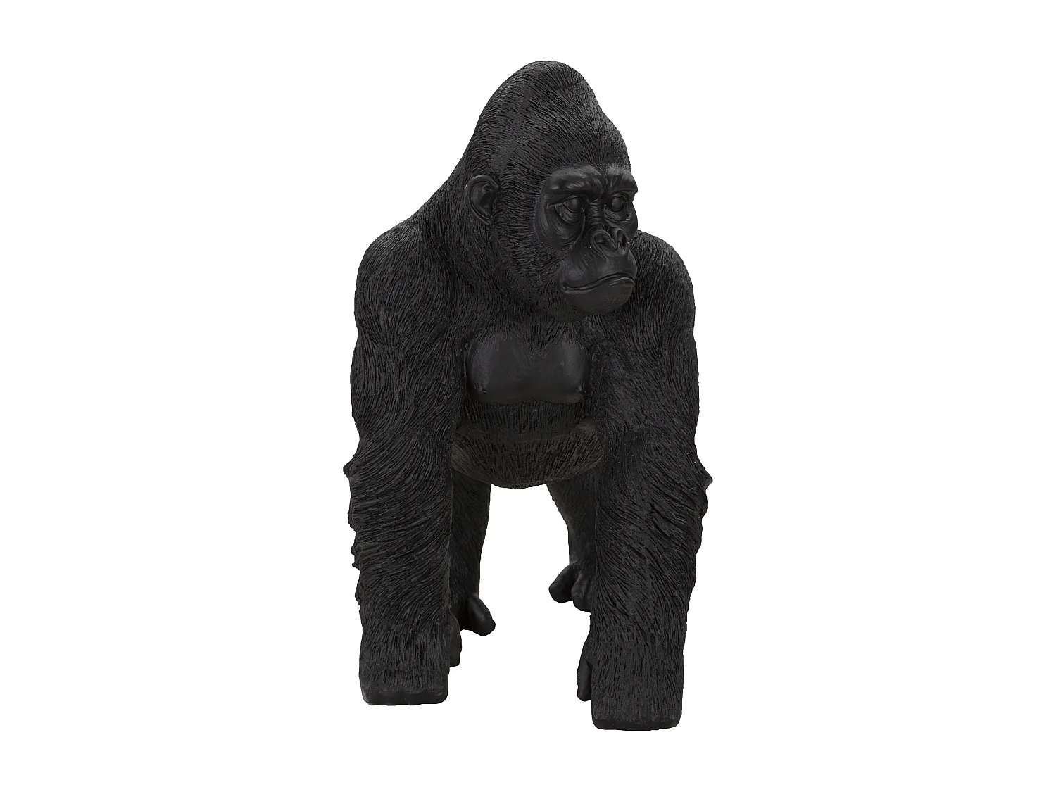 Statuette Déco en Résine "Gorille Debout" 37cm Noir
