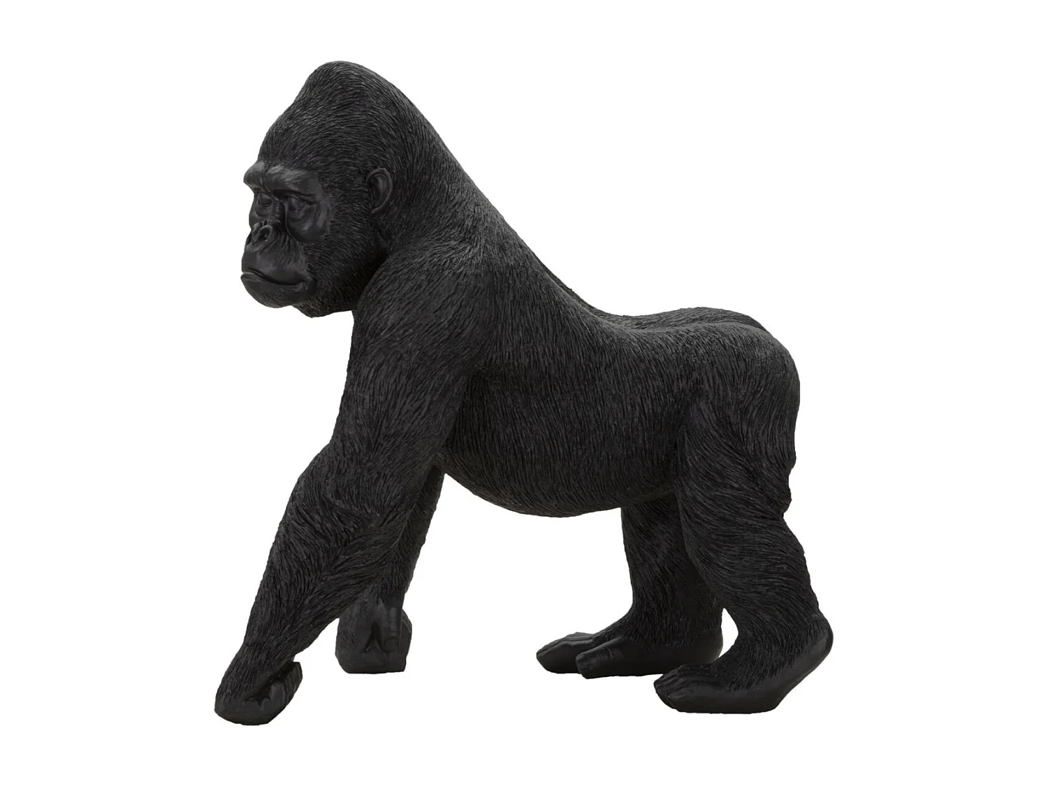 Statuette Déco en Résine "Gorille Debout" 37cm Noir