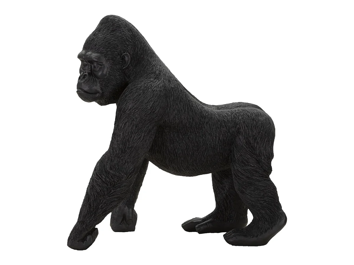 Statuette Déco en Résine "Gorille Debout" 37cm Noir