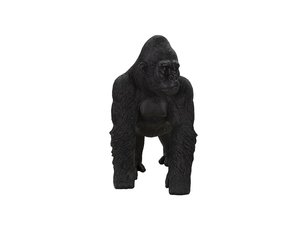 Statuette Déco en Résine "Gorille Debout" 37cm Noir