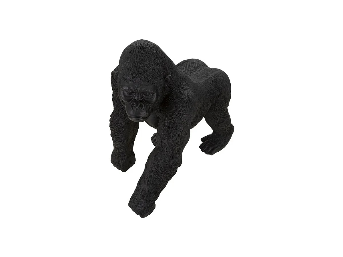 Statuette Déco en Résine "Gorille Debout" 37cm Noir
