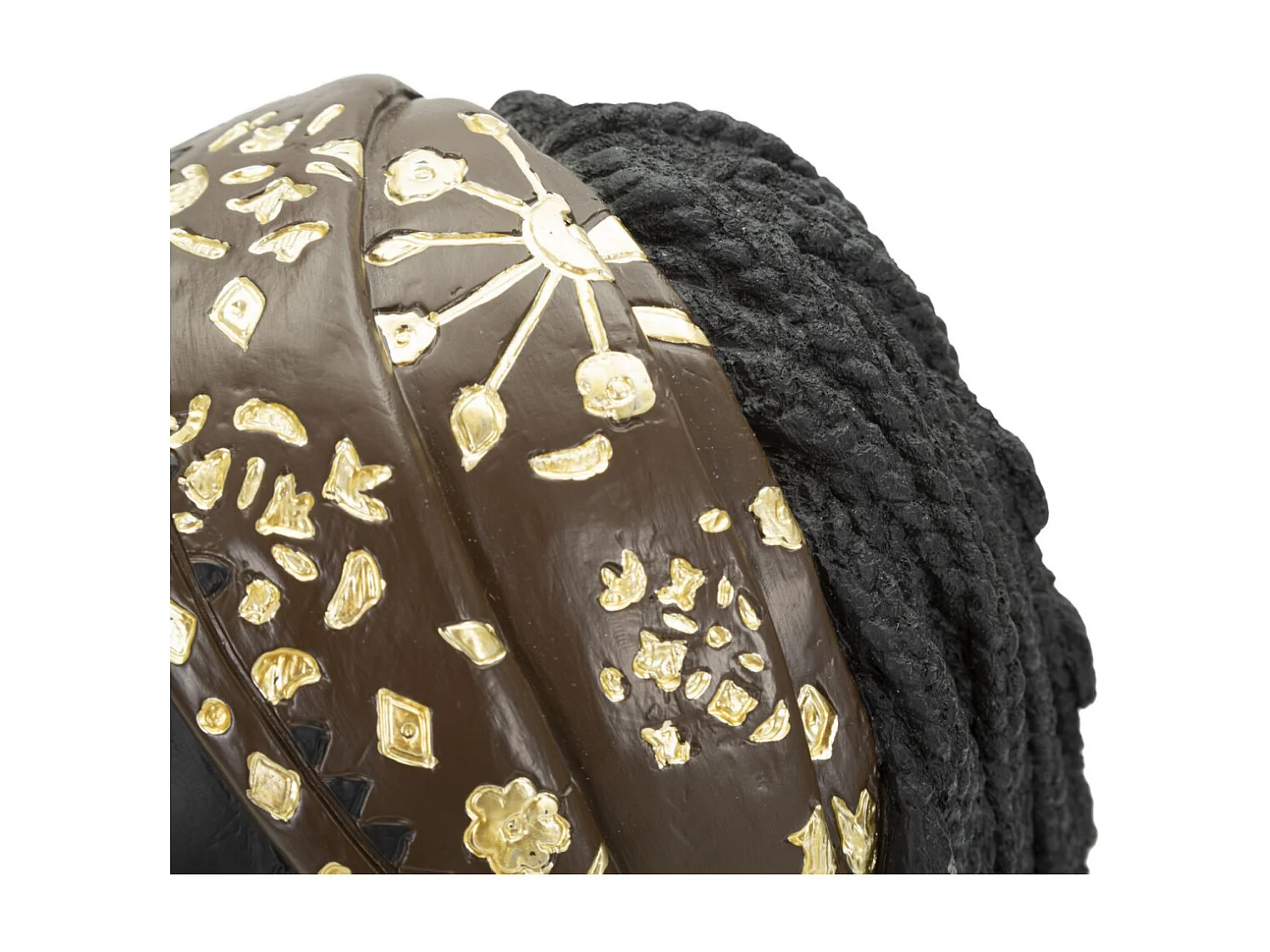 Statuette Tête Femme Bandeau "Massai" 30cm Noir