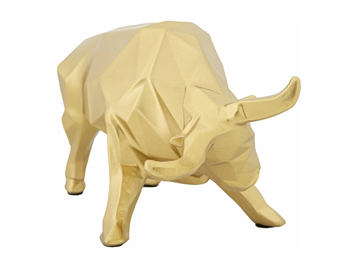 Statua di toro in resina dorata cm 19,5x9,9x10,6