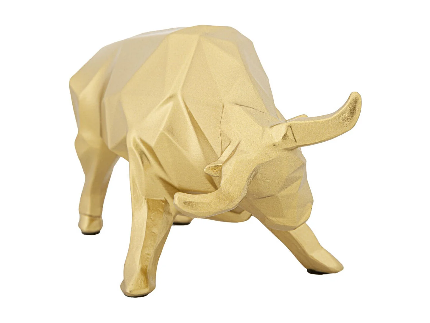 Statuette Déco en Résine "Taureau" 19cm Or