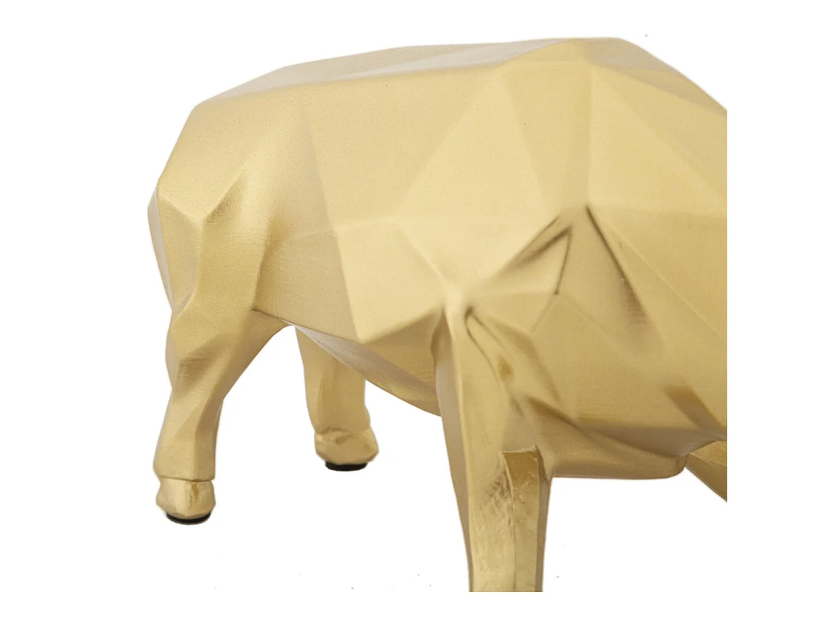 Statua di toro in resina dorata cm 19,5x9,9x10,6
