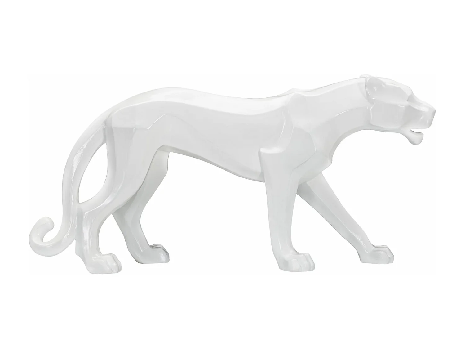 Statuette Déco en Résine "Panthère" 70cm Blanc