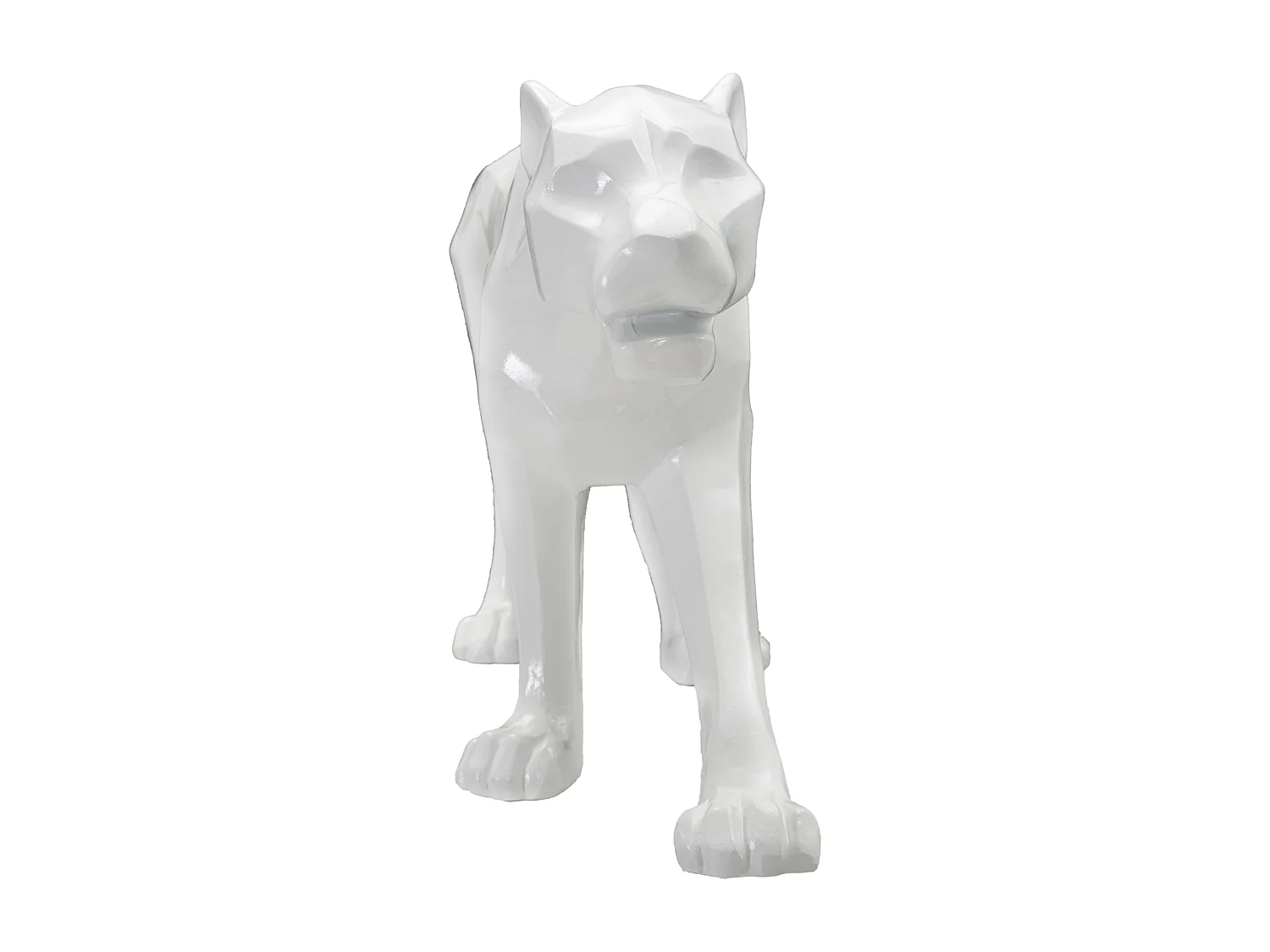 Statuette Déco en Résine "Panthère" 70cm Blanc