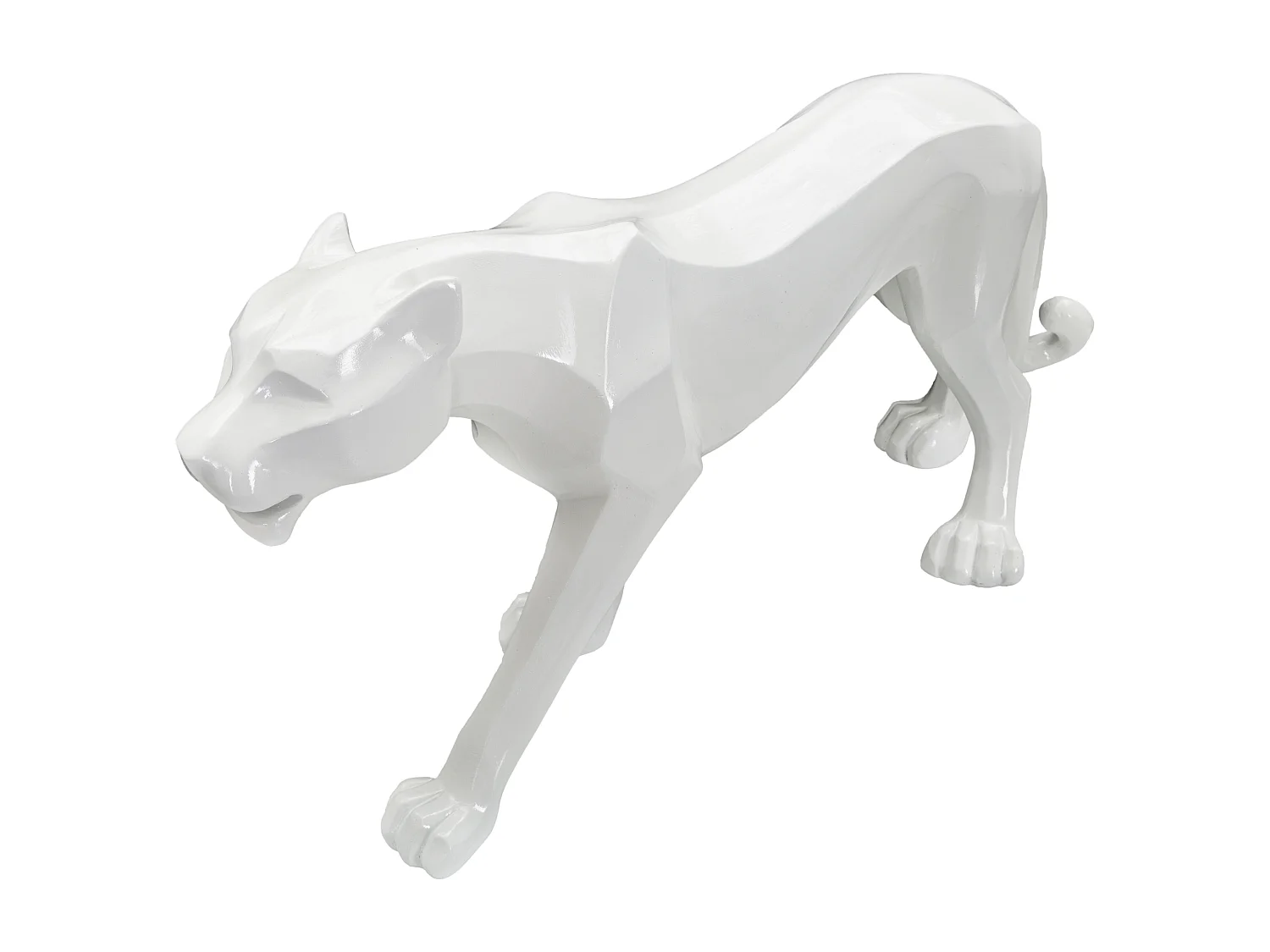 Statuette Déco en Résine "Panthère" 70cm Blanc