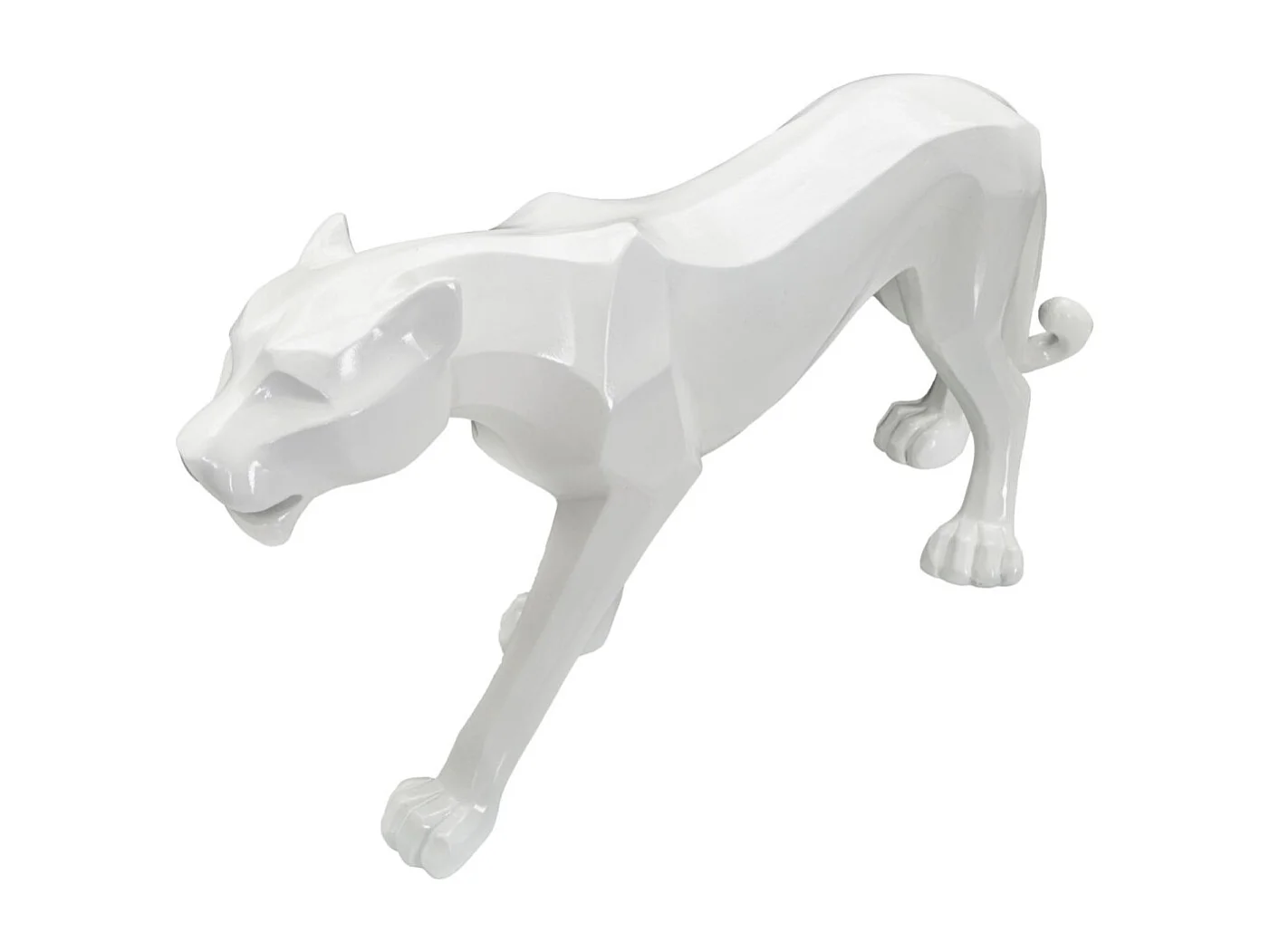 Statuette Déco en Résine "Panthère" 70cm Blanc