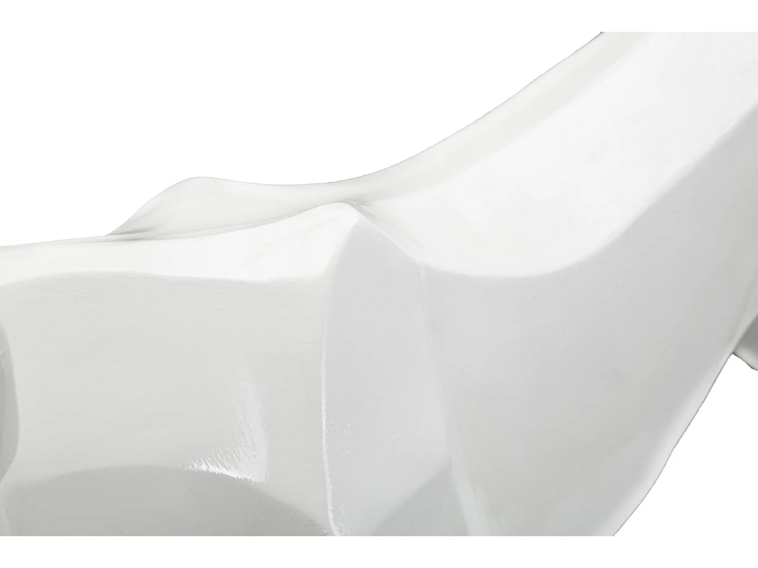 Dekorativ panterstatue i geometrisk kubistisk stil lavet af hvid polyresin – 70 x 18 x 32,5 cm – Glamourøs designer boligtilbehør