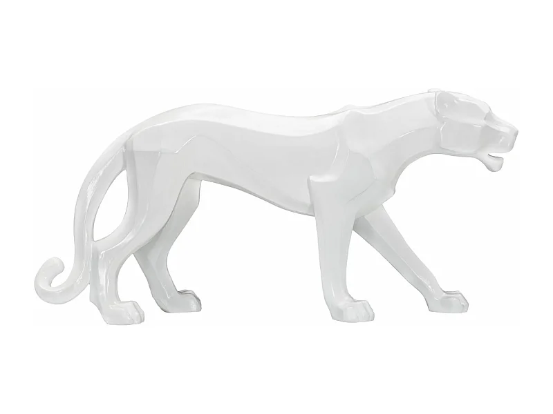Statuette Déco en Résine "Panthère" 70cm Blanc