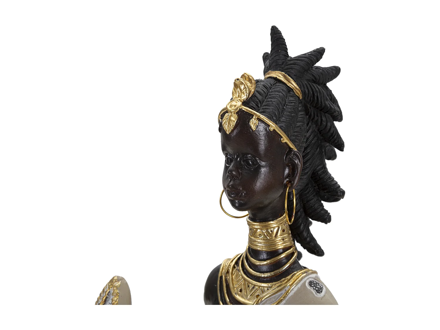 Statuette Déco Femme "Tribal Masai" 24cm Multicolore