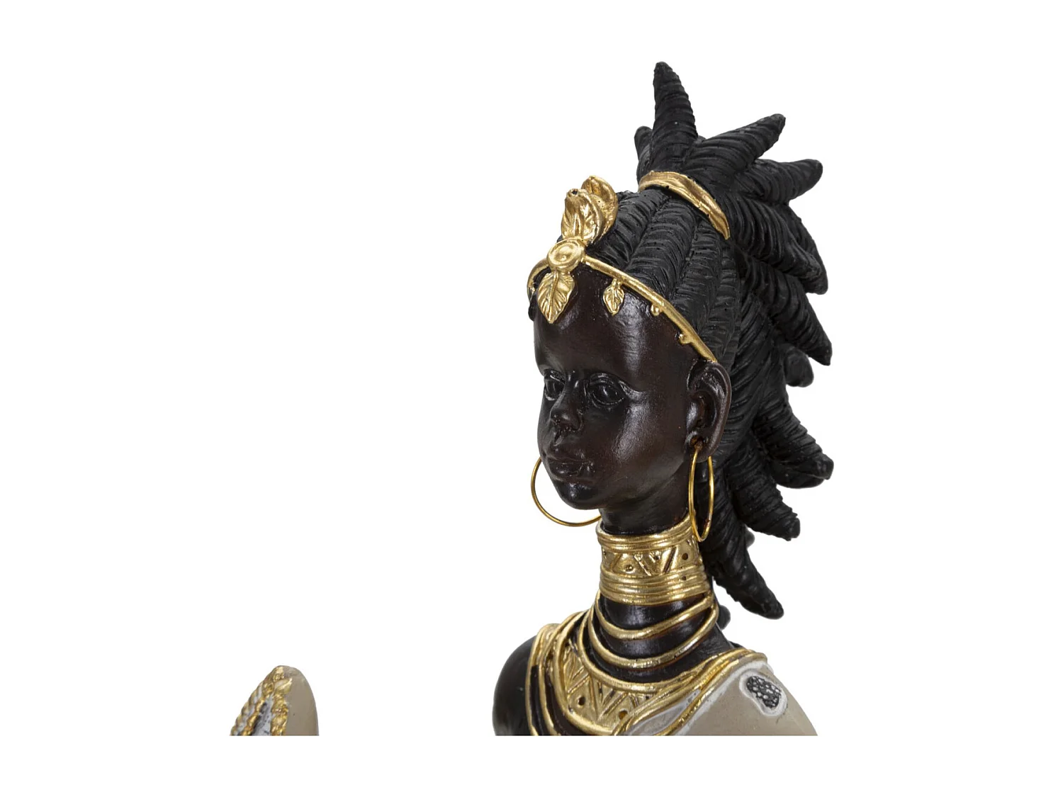 Statuette Déco Femme "Tribal Masai" 24cm Multicolore