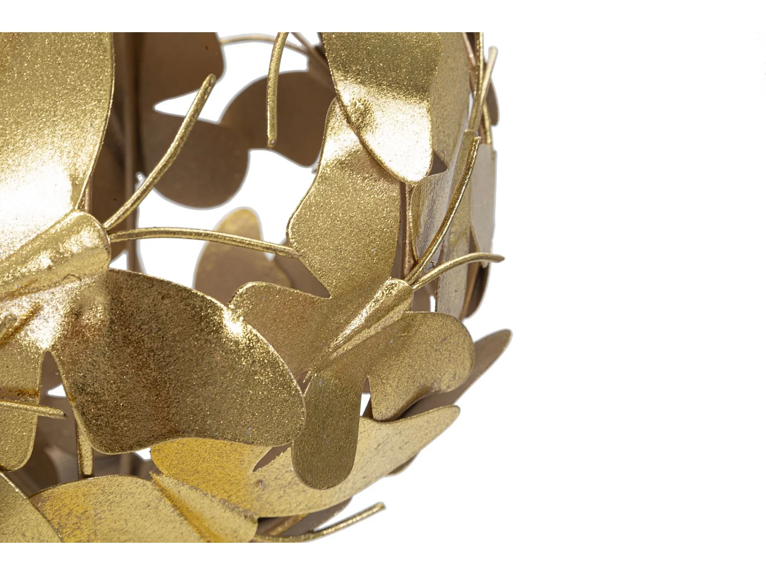 Objet Déco Sphère en Métal "Papillons" 40cm Or