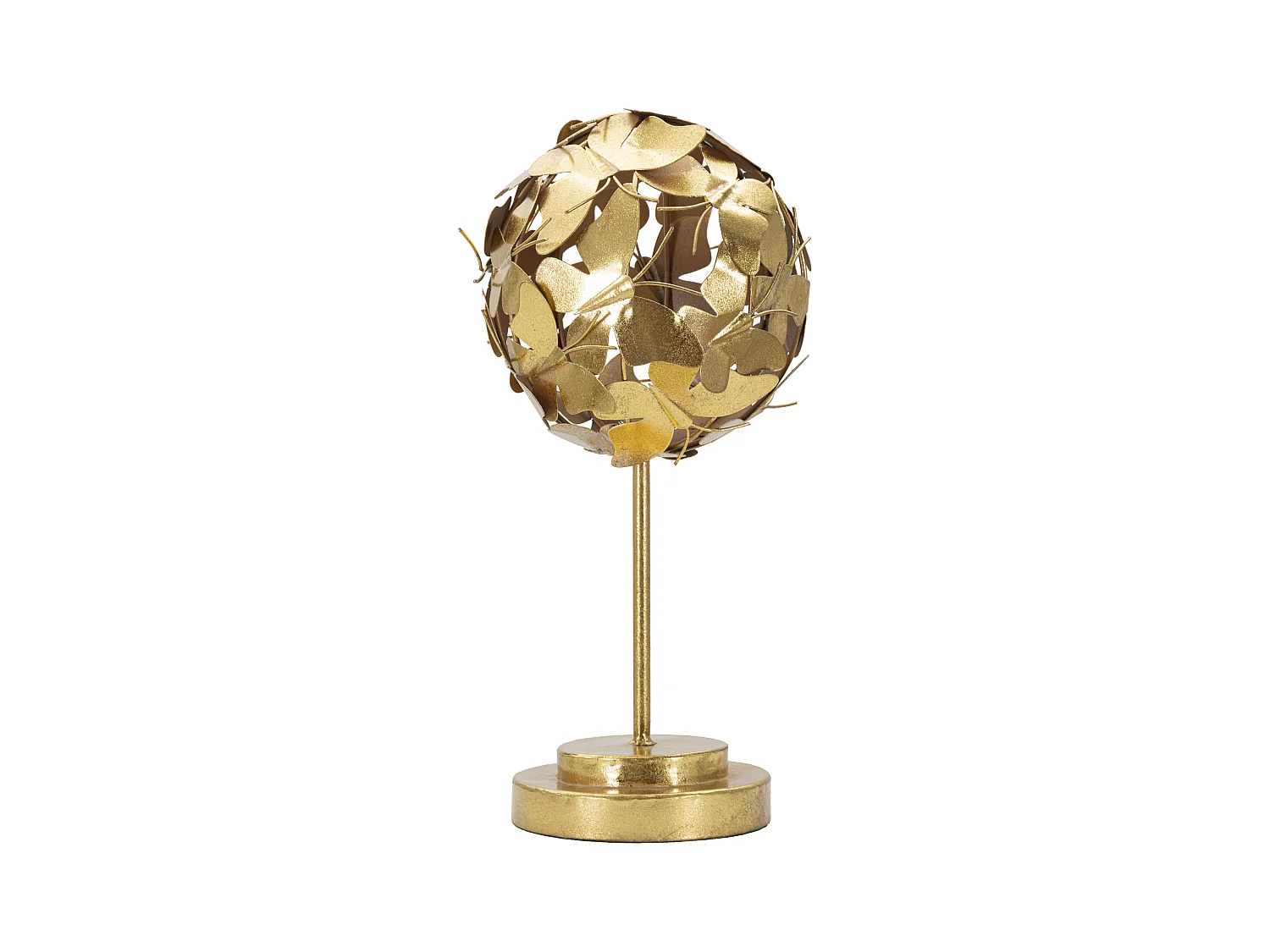 Sculpture en métal doré avec papillons en vol, design élégant, Ø 19,5x40,5 cm