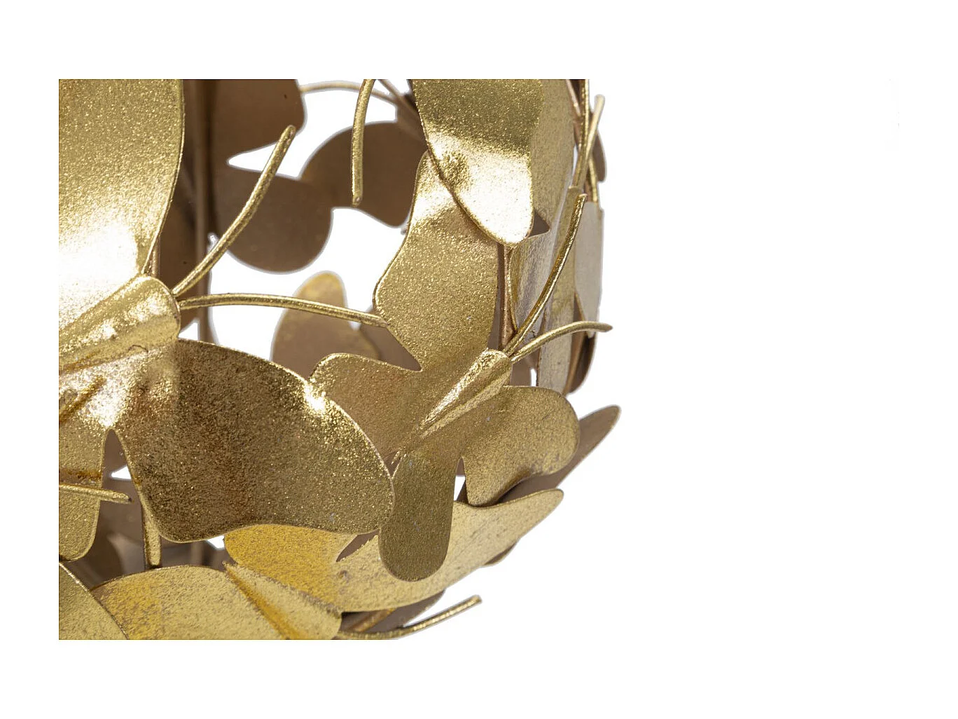 Objet Déco Sphère en Métal "Papillons" 40cm Or