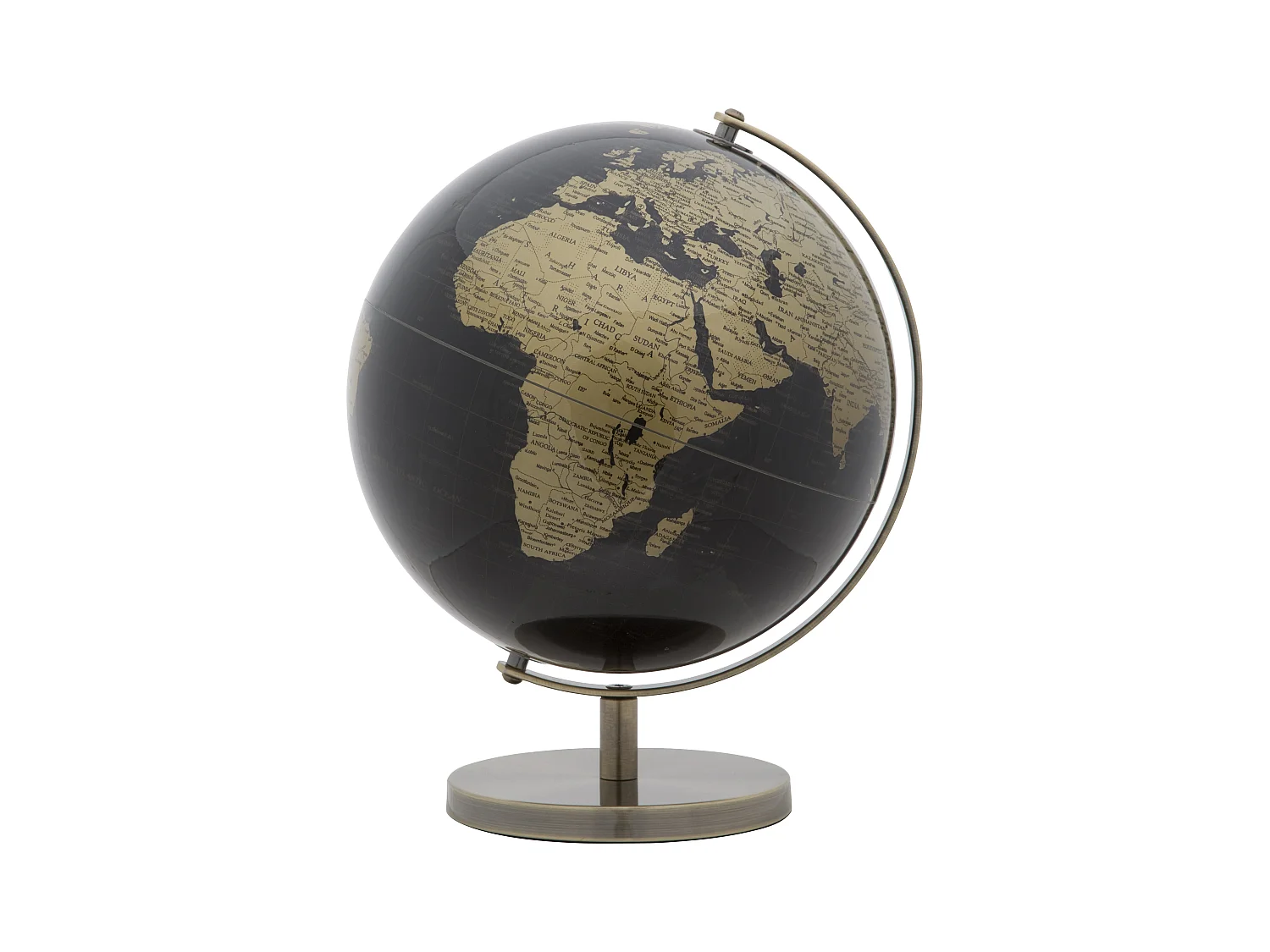 Globe en PVC et socle en métal noir et doré Ø 25x34 cm