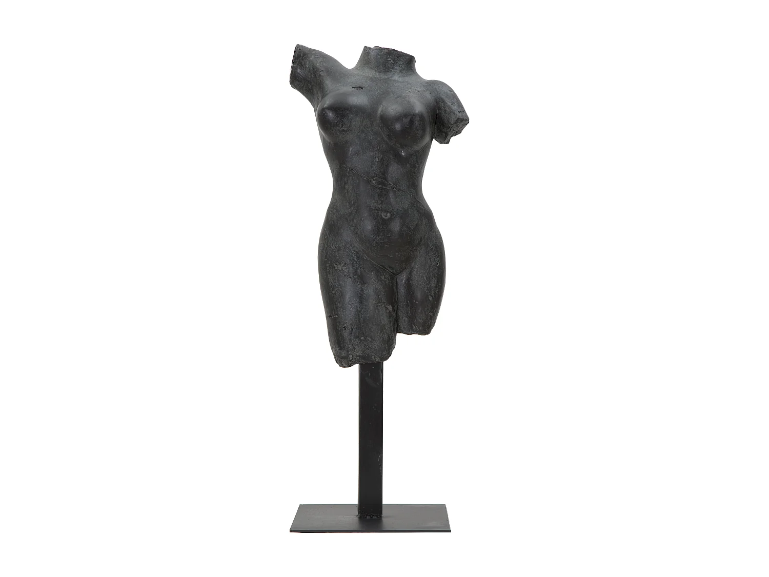 Estatueta Escultura Decorativa Busto De Mulher Em Resina Preta Afrodite Mauro Ferretti