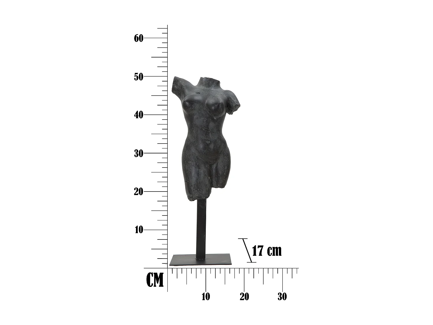 Estatueta Escultura Decorativa Busto De Mulher Em Resina Preta Afrodite Mauro Ferretti