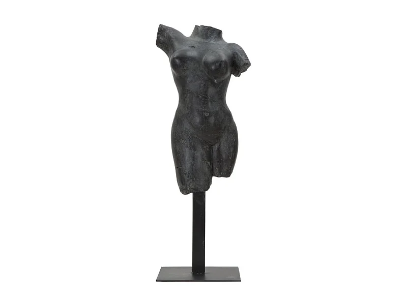 Figura decorativa busto mujer de resina negra Afrodite
