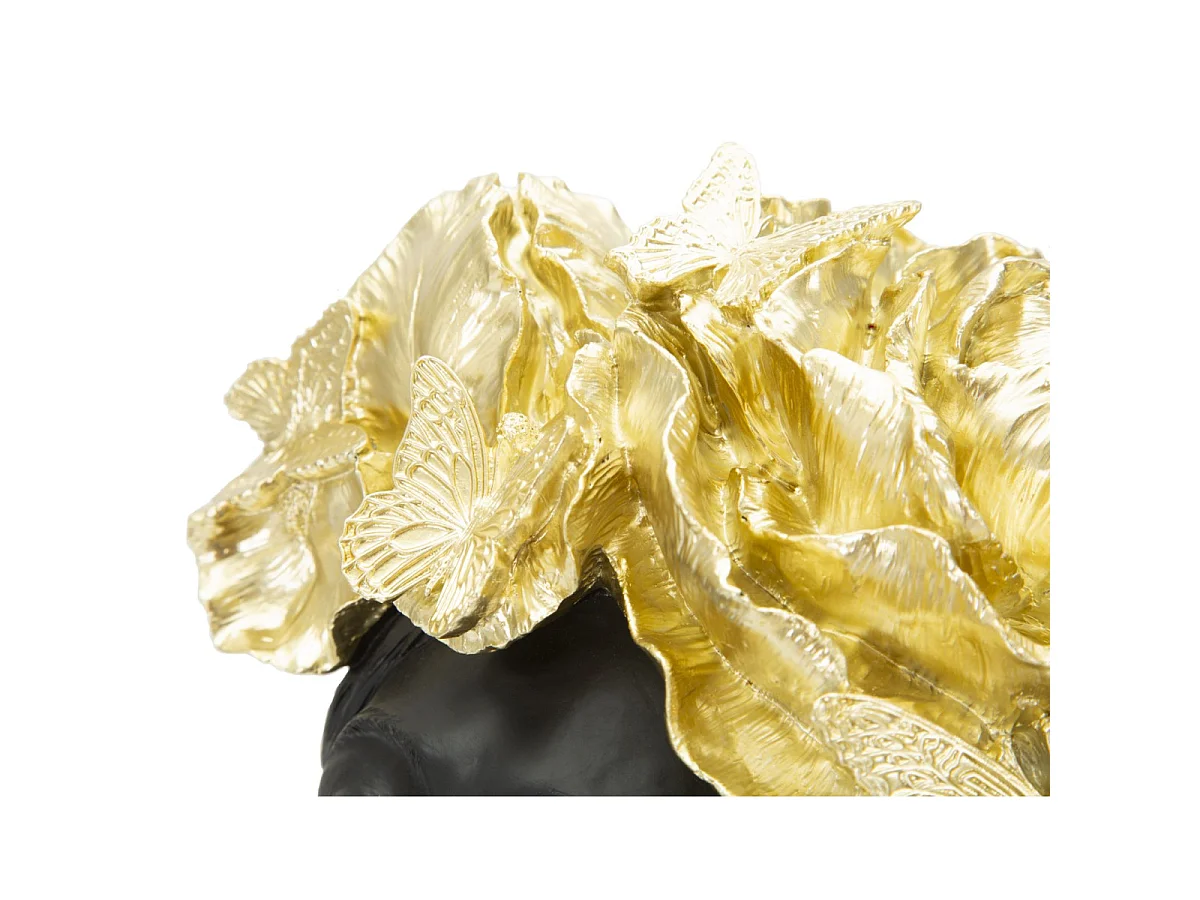 Statuetta a forma di testa di donna in resina nera cm 21x20x36,5