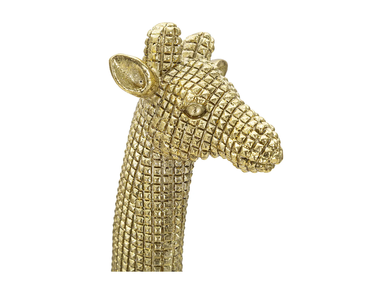 Statua di giraffa in resina dorata cm 19,8x8x40