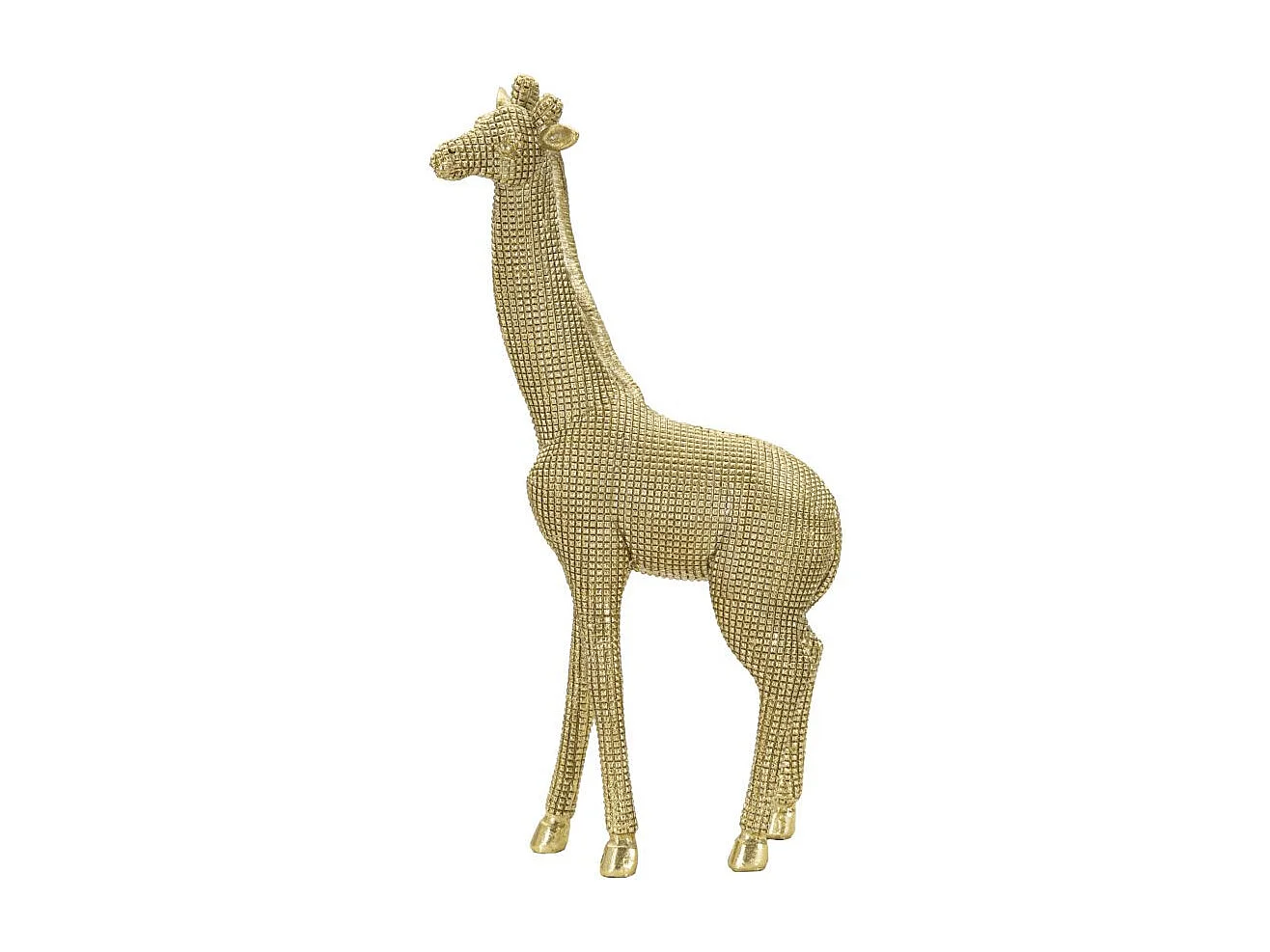 Statua di giraffa in resina dorata cm 19,8x8x40