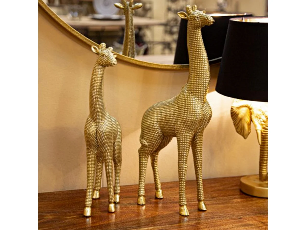 Giraffen-Statue aus Kunstharz goldfarben 19,8x8x40 cm