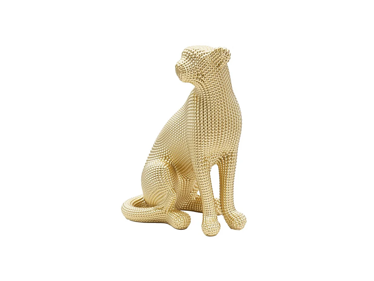 Statuette Déco en Résine "Léopard" 29cm Or