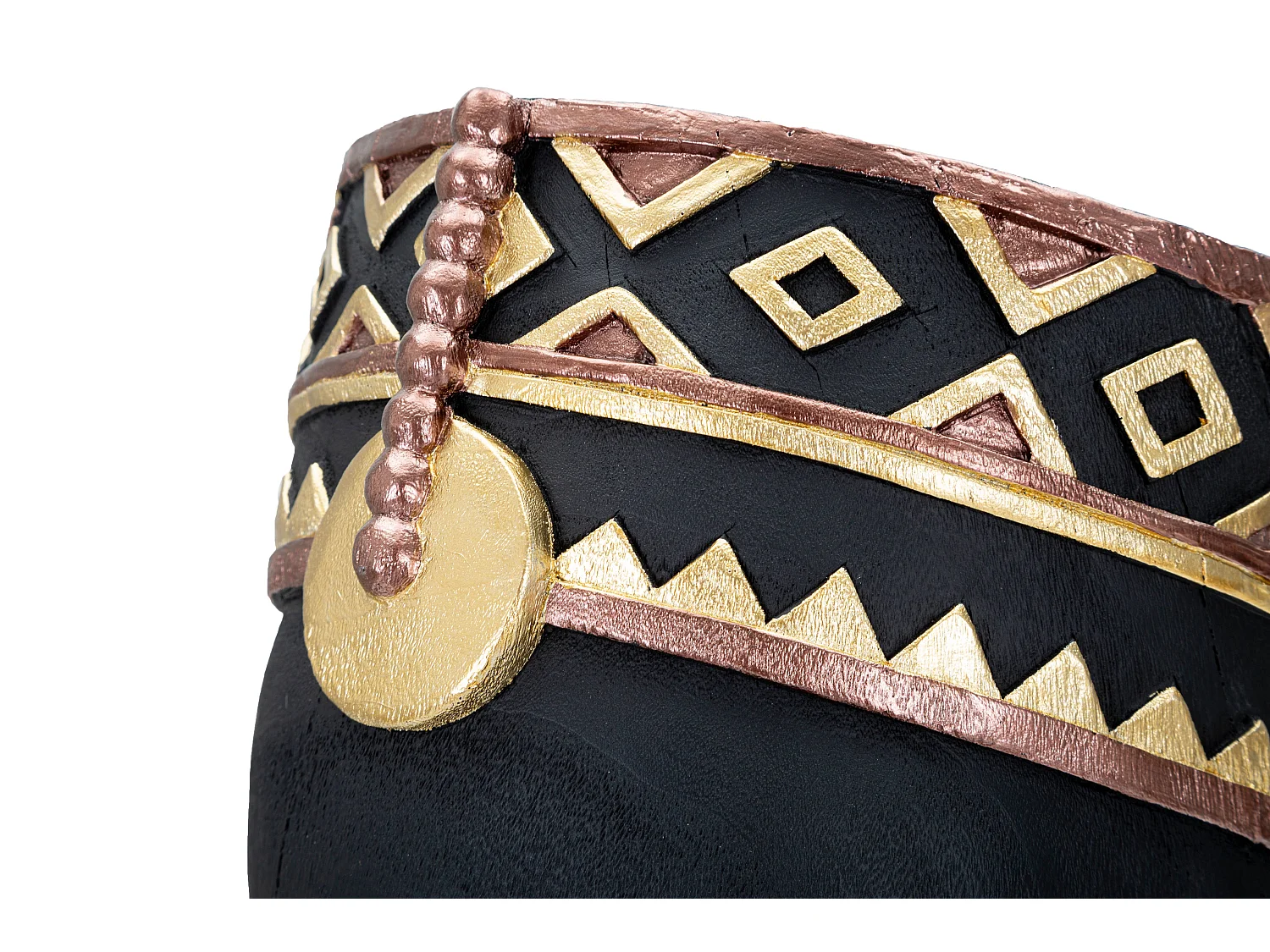 Statuetta a forma di testa di uomo in resina nera cm 25x25x56