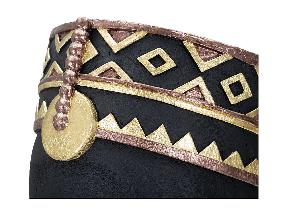 Statue Tête Homme Couvre-Chef "Massai" 56cm Noir