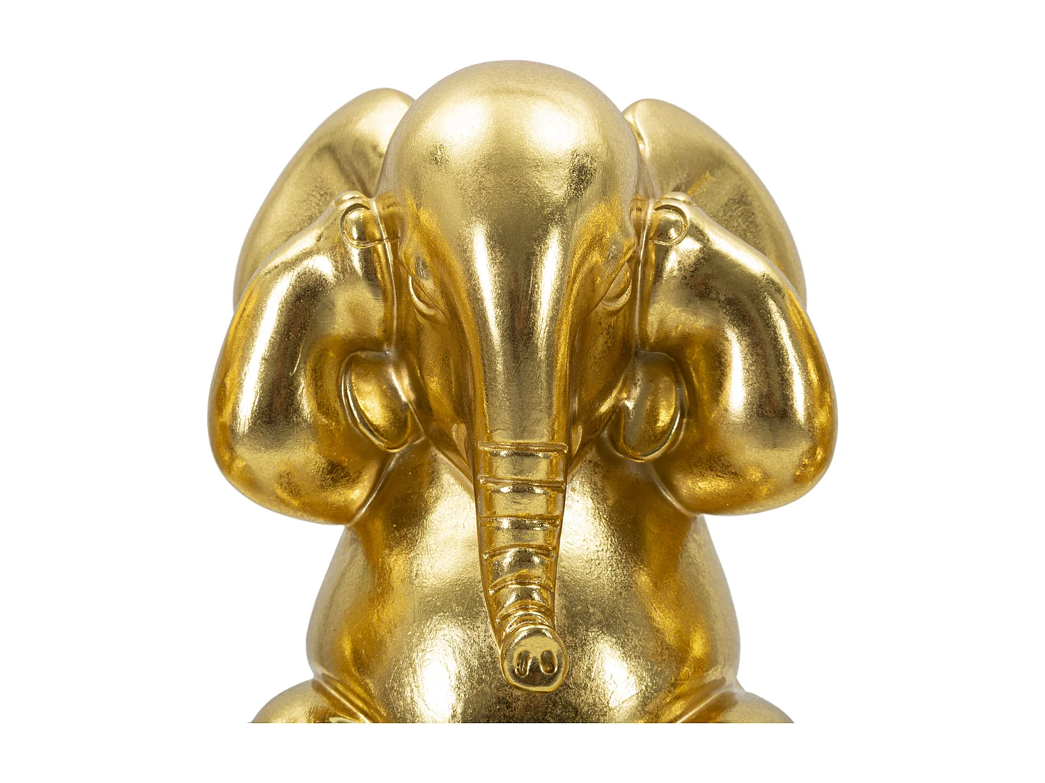 Lot de 3 Statuettes en Résine "Éléphants" 20cm Or