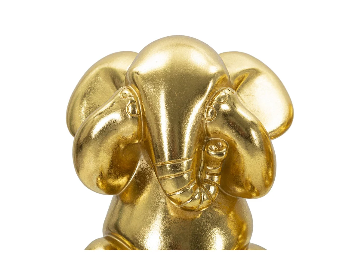 Set van 3 gouden hars olifanten Ø 15,5x20,5 cm